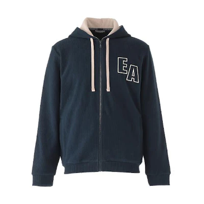 Emporio Armani EA Logo Embroidered Hoodie Navy Blue - 1116503F-5860-0135