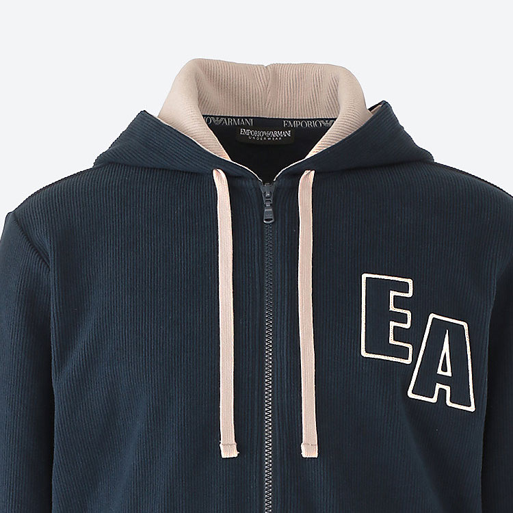 Emporio Armani EA Logo Embroidered Hoodie Navy Blue - 1116503F-5860-0135 圖 5