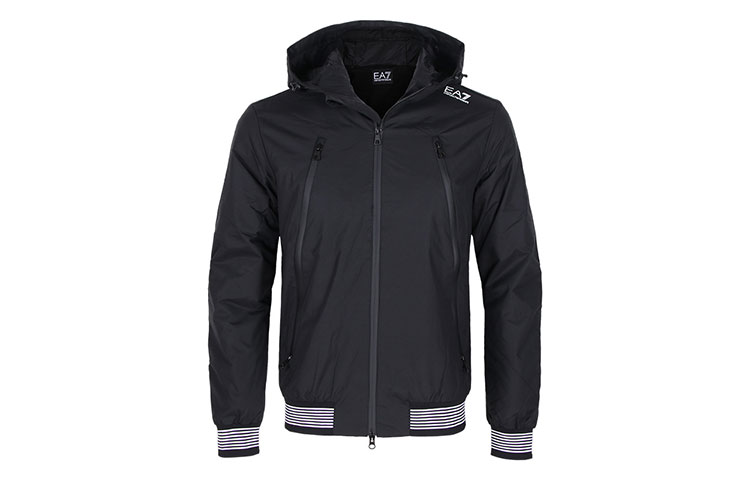 Emporio Armani EA Series Black Logo Zip Hoodie Jacket 6KPB08-PN27Z-1200