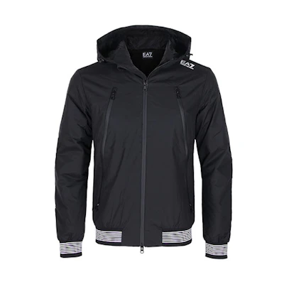 Emporio Armani EA Series Black Logo Zip Hoodie Jacket 6KPB08-PN27Z-1200