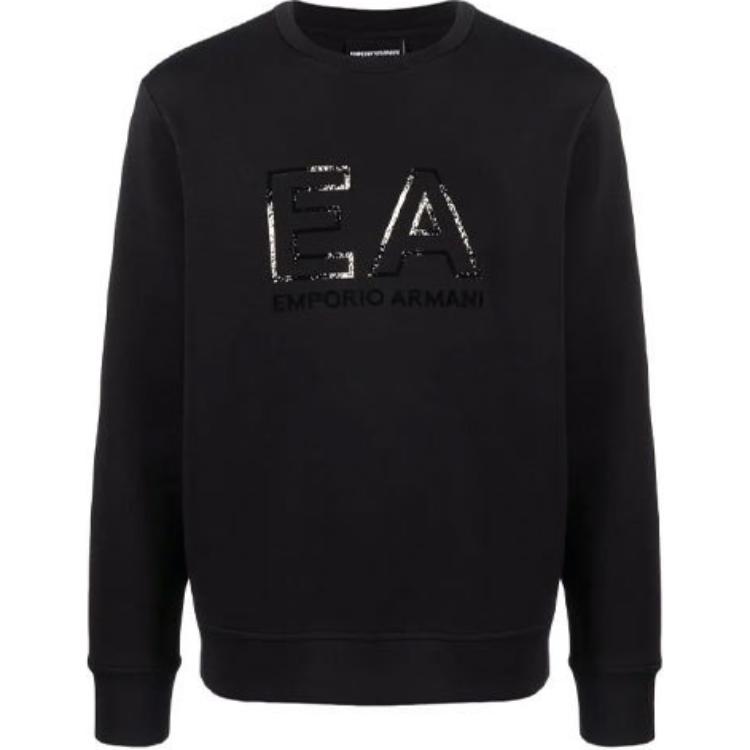 Emporio Armani EA Series SS22 Faded Logo Print Sweatshirt Black 3L1MFG-1JHS-0052
