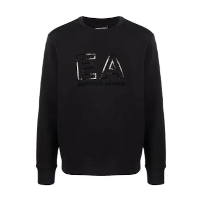 Emporio Armani EA Series SS22 Faded Logo Print Sweatshirt Black 3L1MFG-1JHS-0052