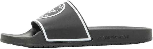 Emporio Armani EA Slip-On Slides Black Mens XJPM14XN870A120 Emporio Armani EA Slip-On Slides Black Mens XJPM14XN870A120