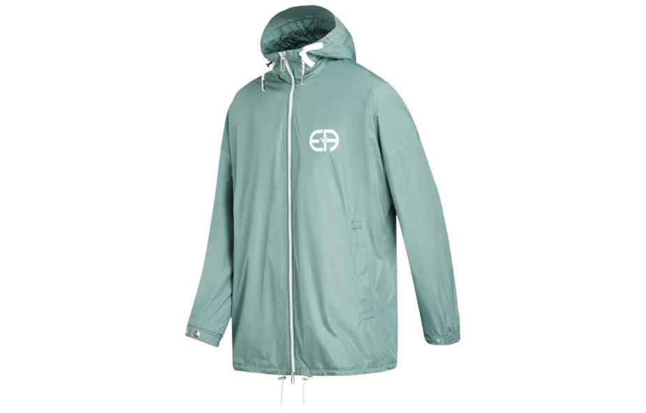 Shop Emporio Armani EA SS22 Jaket Ringan Cetakan Logo - Hijau Muda. 3L1BA8-1NCGZ-0647