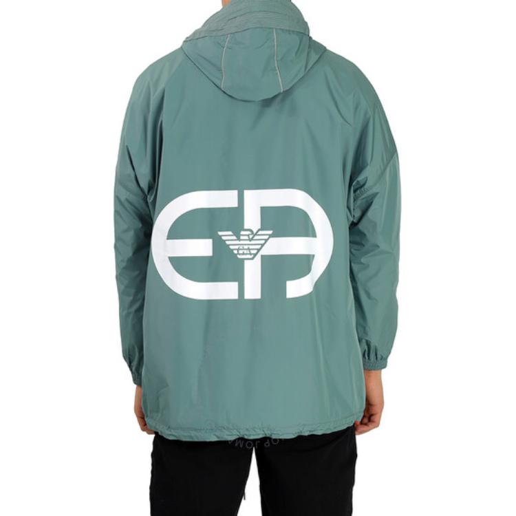 Details for Emporio Armani EA SS22 Jaket Ringan Cetakan Logo - Hijau Muda. 3L1BA8-1NCGZ-0647