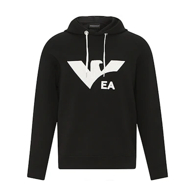 Emporio Armani EA SS22 Abstract Eagle Logo Hoodie Black 3L1MCS-1JHSZ-0999