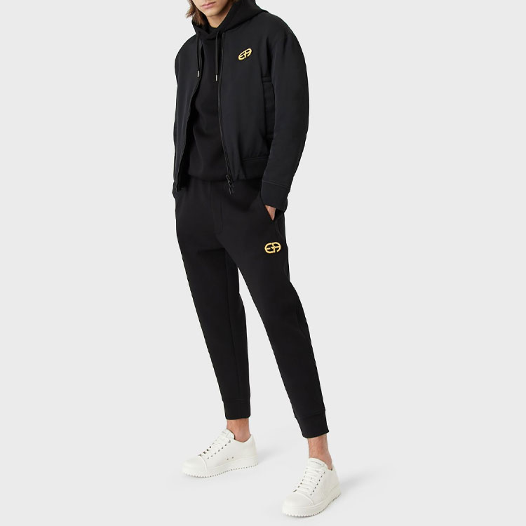 Lookbook Emporio Armani EA SS22 黑色徽标拉链飞行夹克. 6L1BM2-1NKTZ-0999