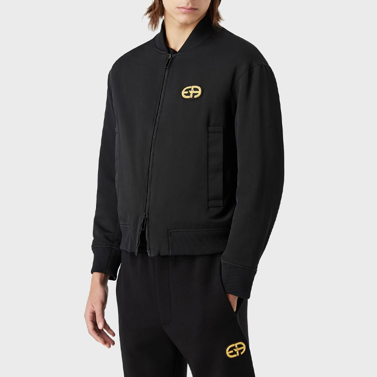 Purchase Emporio Armani EA SS22 黑色徽标拉链飞行夹克. 6L1BM2-1NKTZ-0999