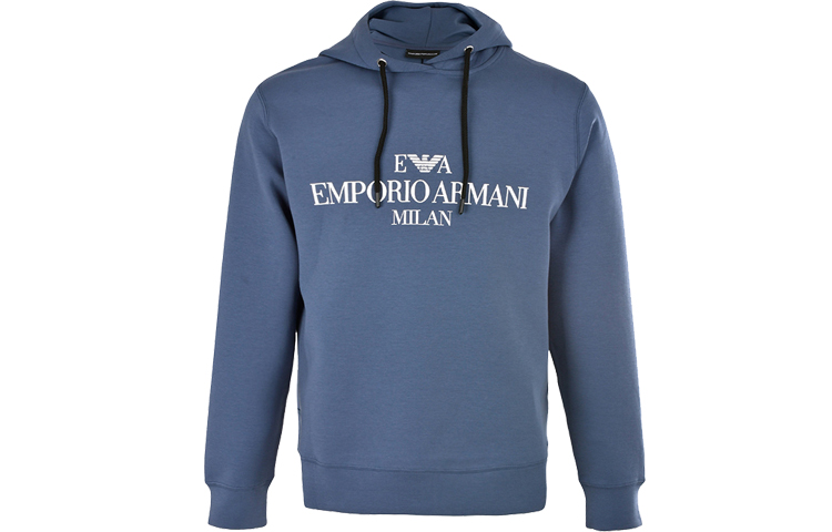 Emporio Armani EA SS22 Navy Blue Logo Print Hoodie Long Sleeve 6G1MP1-JHSZ-0746
