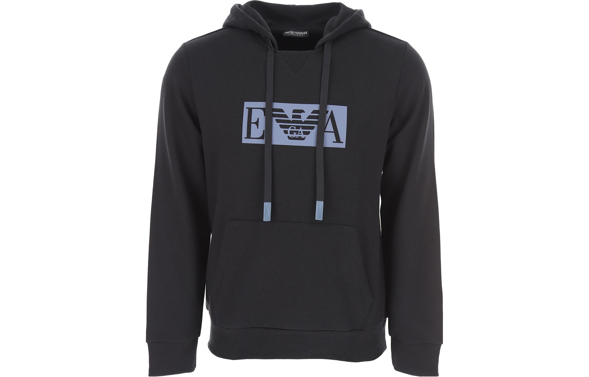 Emporio Armani EA SS23 Black Pullover Hoodie with Logo 111753-2F571