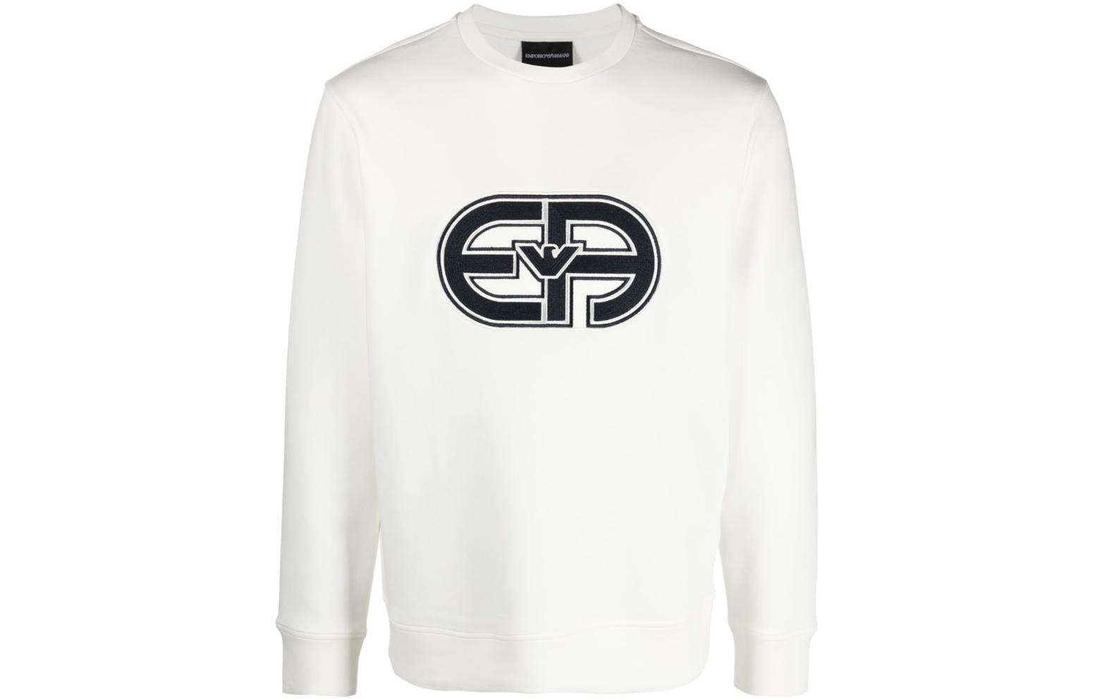 Emporio Armani EA SS23 Logo Print Sweatshirt White - 3R1MDB-1JHSZ-0128