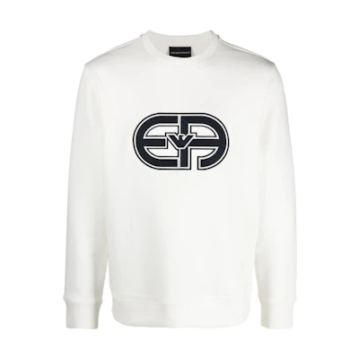 Emporio Armani EA SS23 Logo Print Sweatshirt White - 3R1MDB-1JHSZ-0128