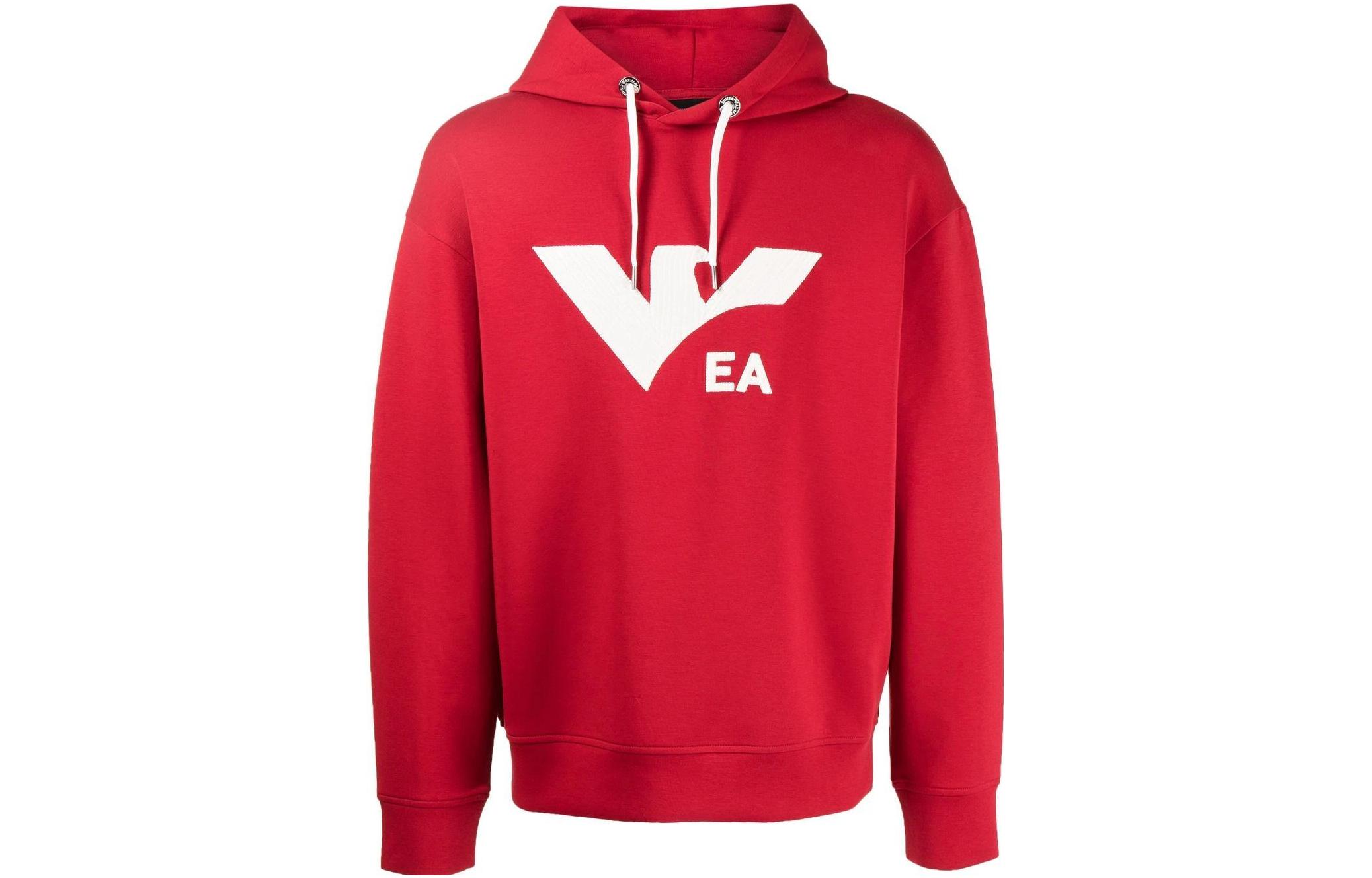 Emporio Armani EA SS23 Red Pullover Sweatshirt with Logo Print for Men 3L1MCS-1JHSZ-0357