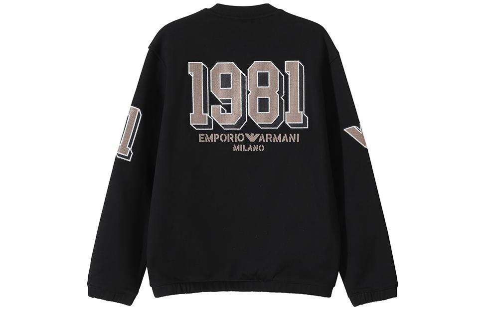 EMPORIO ARMANI EA SS24  Black Logo Embroidered Crewneck Sweatshirt 6R1MG4-1JWPZ-0999 圖 3