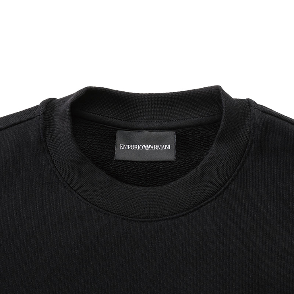 EMPORIO ARMANI EA SS24  Black Logo Embroidered Crewneck Sweatshirt 6R1MG4-1JWPZ-0999 圖 4