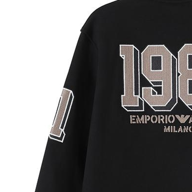 EMPORIO ARMANI EA SS24  Black Logo Embroidered Crewneck Sweatshirt 6R1MG4-1JWPZ-0999 圖 5