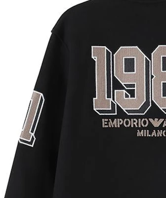 EMPORIO ARMANI EA SS24 黑色刺繡Logo圓領運動衫 6R1MG4-1JWPZ-0999 Purchase EMPORIO ARMANI EA SS24 黑色刺繡Logo圓領運動衫 6R1MG4-1JWPZ-0999