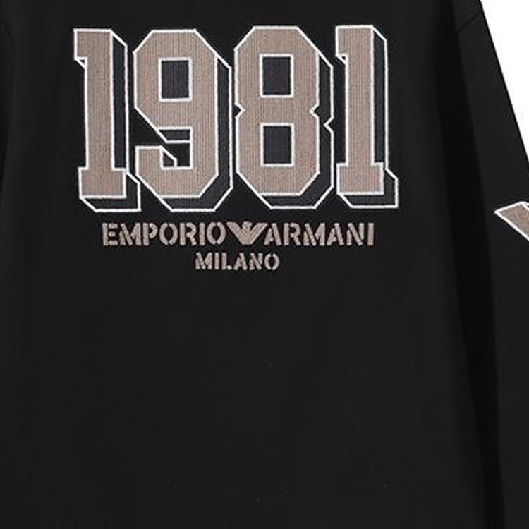 EMPORIO ARMANI EA SS24  Black Logo Embroidered Crewneck Sweatshirt 6R1MG4-1JWPZ-0999 圖 6
