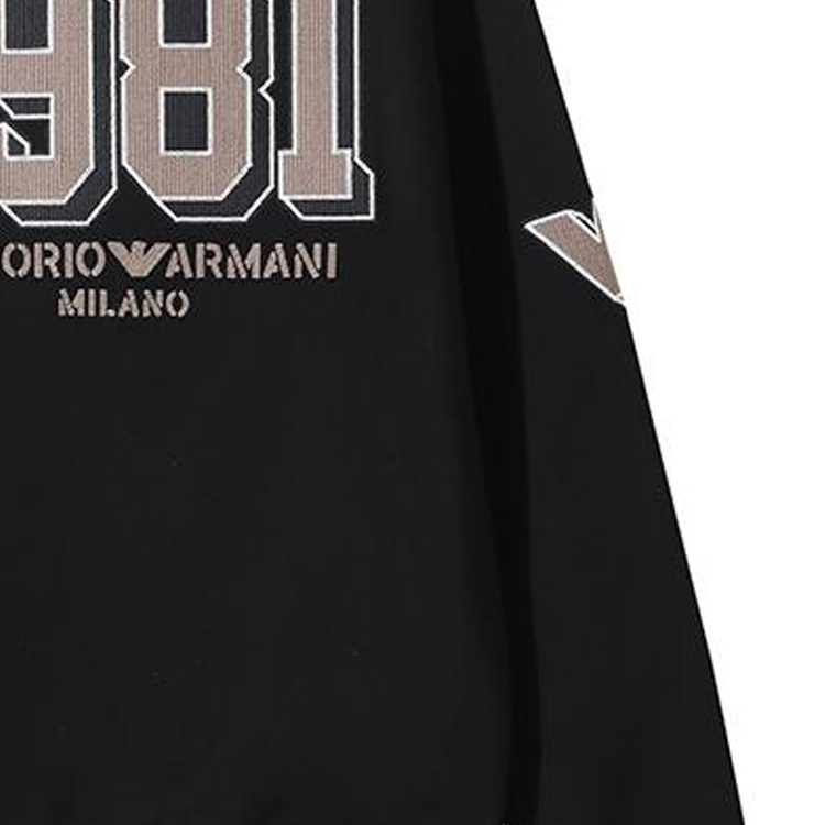 EMPORIO ARMANI EA SS24  Black Logo Embroidered Crewneck Sweatshirt 6R1MG4-1JWPZ-0999 圖 8