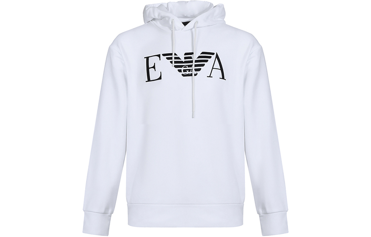 Emporio Armani EA White Cotton Hoodie Sweatshirt 6G1MG5-1J36Z-0100 圖 2
