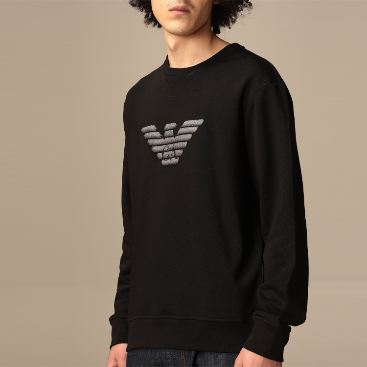 Sizing Emporio Armani 老鹰标志黑色长袖卫衣. 3K1MP5-1JTNZ-0999