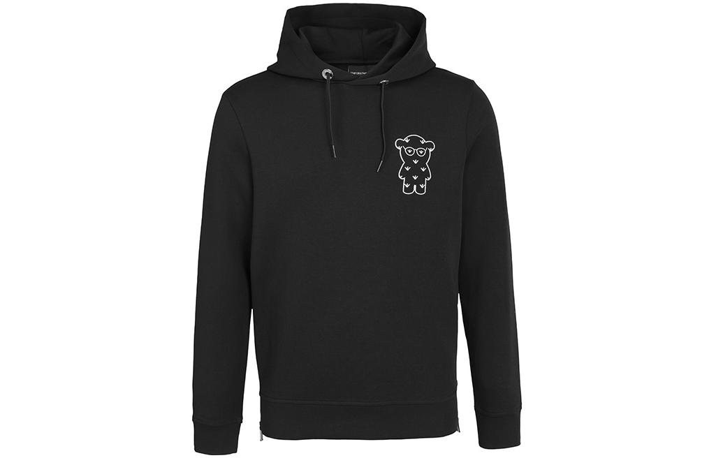 Emporio Armani Eagle Logo Embroidered Pullover Sweatshirt Black . 6K1MG3-1JHSZ-0999