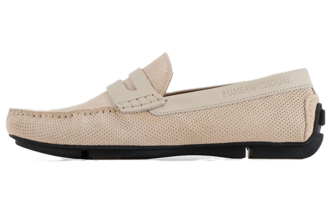 Emporio Armani Eagle Logo Slip-On Loafer 'Beige'