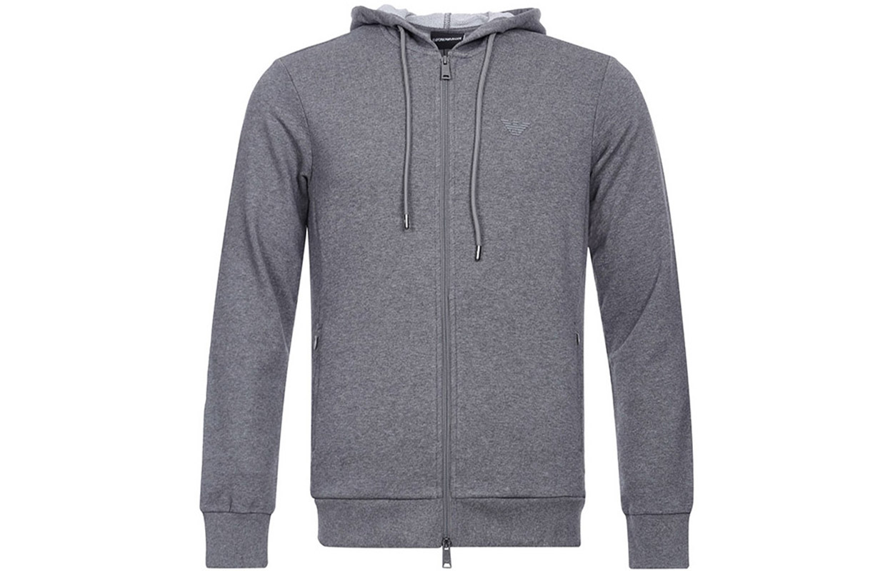 Emporio Armani Eagle Logo Zip-Up Hoodie Grey 8N1M15-1J07Z-0630