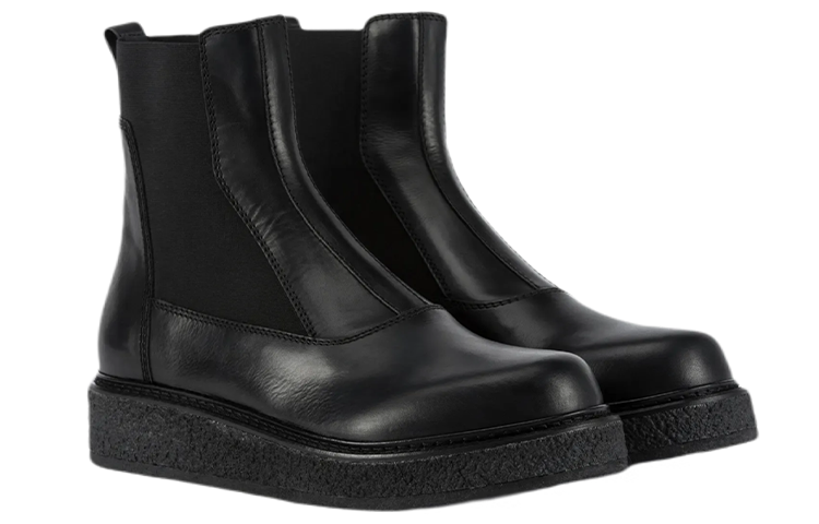 Emporio Armani Elastic Insert Leather Ankle Boot 'Black' 圖 3
