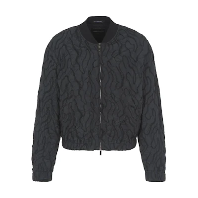 Emporio Armani Embroidered Baseball Collar Black Jacket H41R12-E1088-1999