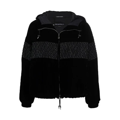 Emporio Armani Embroidered Hooded Jacket Black B1R380-B1182-999