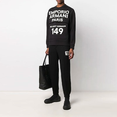 Emporio Armani Embroidered Joggers Black 6H1P95-1JDSZ-F021 Lookbook Emporio Armani Embroidered Joggers Black 6H1P95-1JDSZ-F021