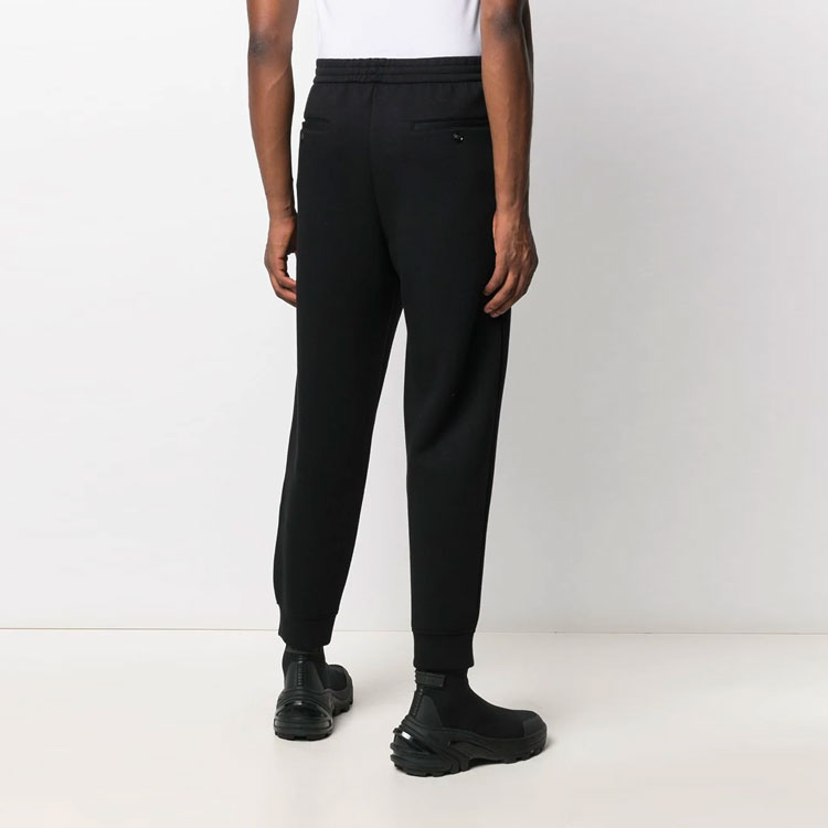 Shop Emporio Armani Embroidered Joggers Black 6H1P95-1JDSZ-F021