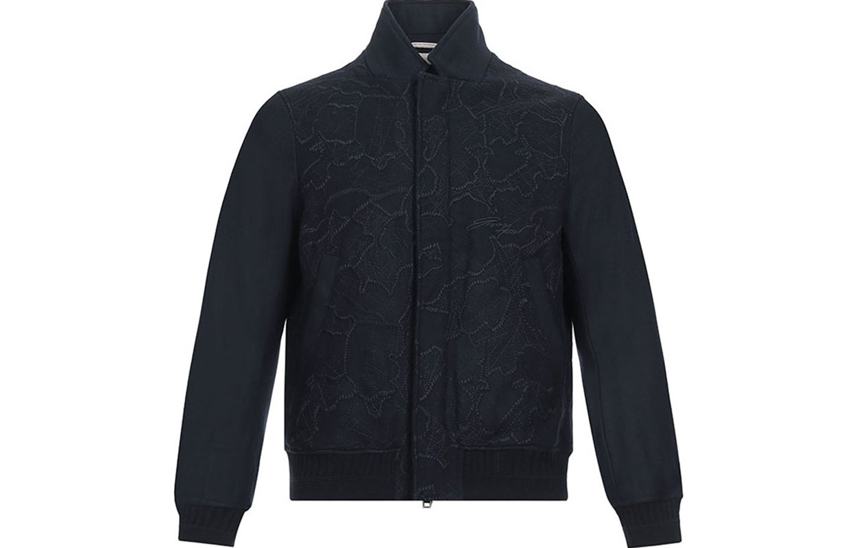 Emporio Armani Embroidered Knit Zip Jacket Navy Blue 6Z1BP3-1NGJZ-0920