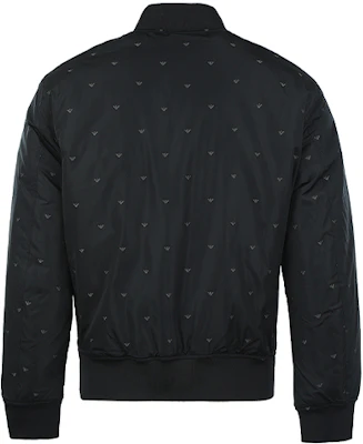 엠포리오 아르마니 자수 패턴 베이스볼 칼라 지퍼 자켓. 6K1B96-1NPEZ-0025 1