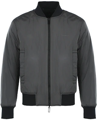 엠포리오 아르마니 자수 패턴 베이스볼 칼라 지퍼 자켓. 6K1B96-1NPEZ-0025 2