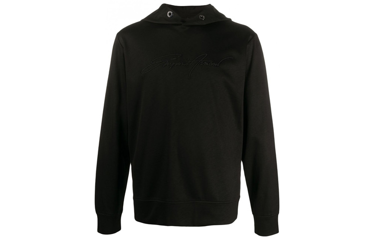 Emporio Armani Embroidered Signature Hoodie Black 6H1MC2-1JSGZ-0999