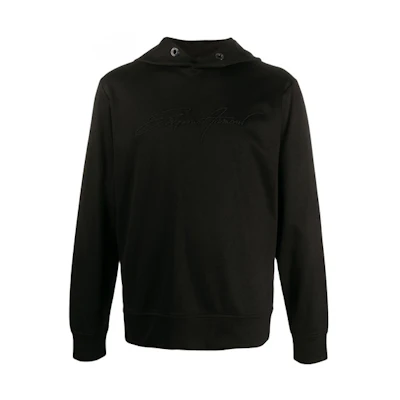 Emporio Armani Embroidered Signature Hoodie Black 6H1MC2-1JSGZ-0999