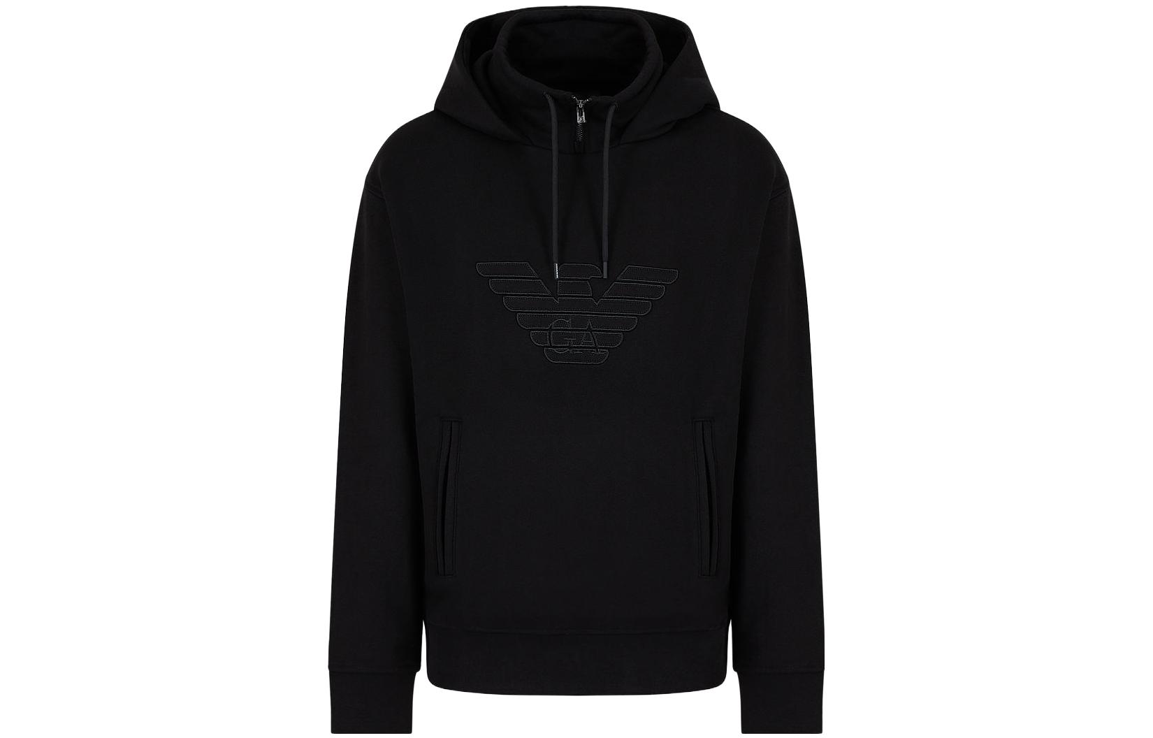 Emporio Armani Embroidered Solid Color Pullover Hoodie 3D1MDW-1JWPZ-10028