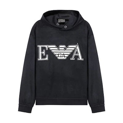 Emporio Armani Embroidered Wool Hoodie Navy - 6H1M81-1NXQZ-0920
