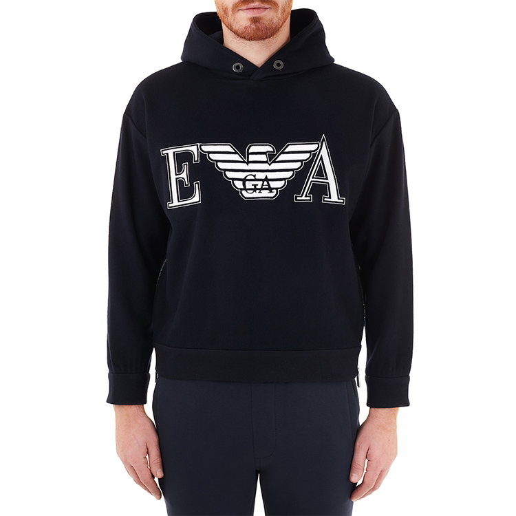Emporio Armani Embroidered Wool Hoodie Navy - 6H1M81-1NXQZ-0920 圖 4