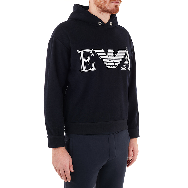 Emporio Armani Embroidered Wool Hoodie Navy - 6H1M81-1NXQZ-0920 圖 6