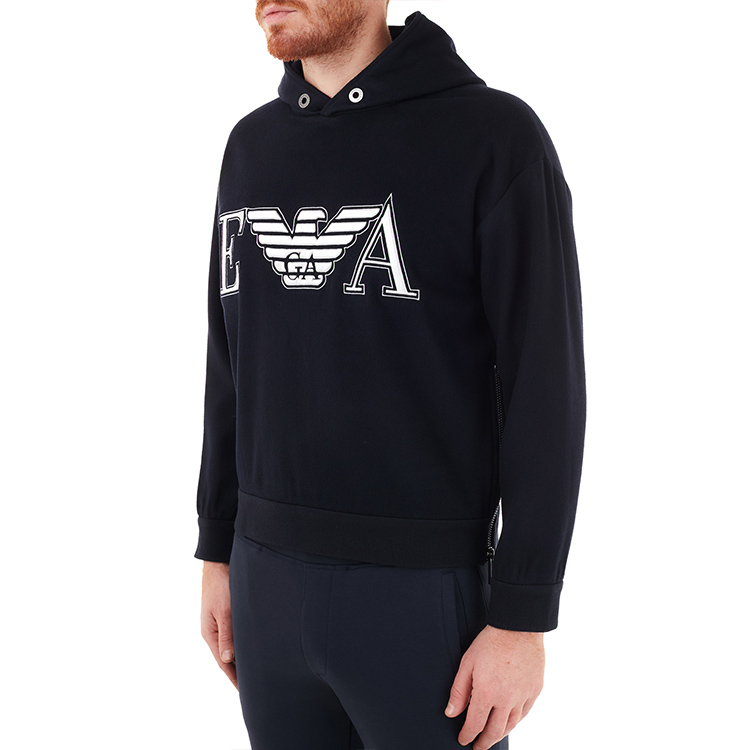 Emporio Armani Embroidered Wool Hoodie Navy - 6H1M81-1NXQZ-0920 圖 7
