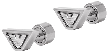 Emporio Armani Engraved Eagle Trapezoid Steel Earrings Silver for Men. EGS3130040 Emporio Armani Engraved Eagle Trapezoid Steel Earrings Silver for Men. EGS3130040