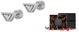 Details for Emporio Armani Engraved Eagle Trapezoid Steel Earrings Silver for Men. EGS3130040
