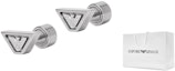 Sizing Emporio Armani Engraved Eagle Trapezoid Steel Earrings Silver for Men. EGS3130040