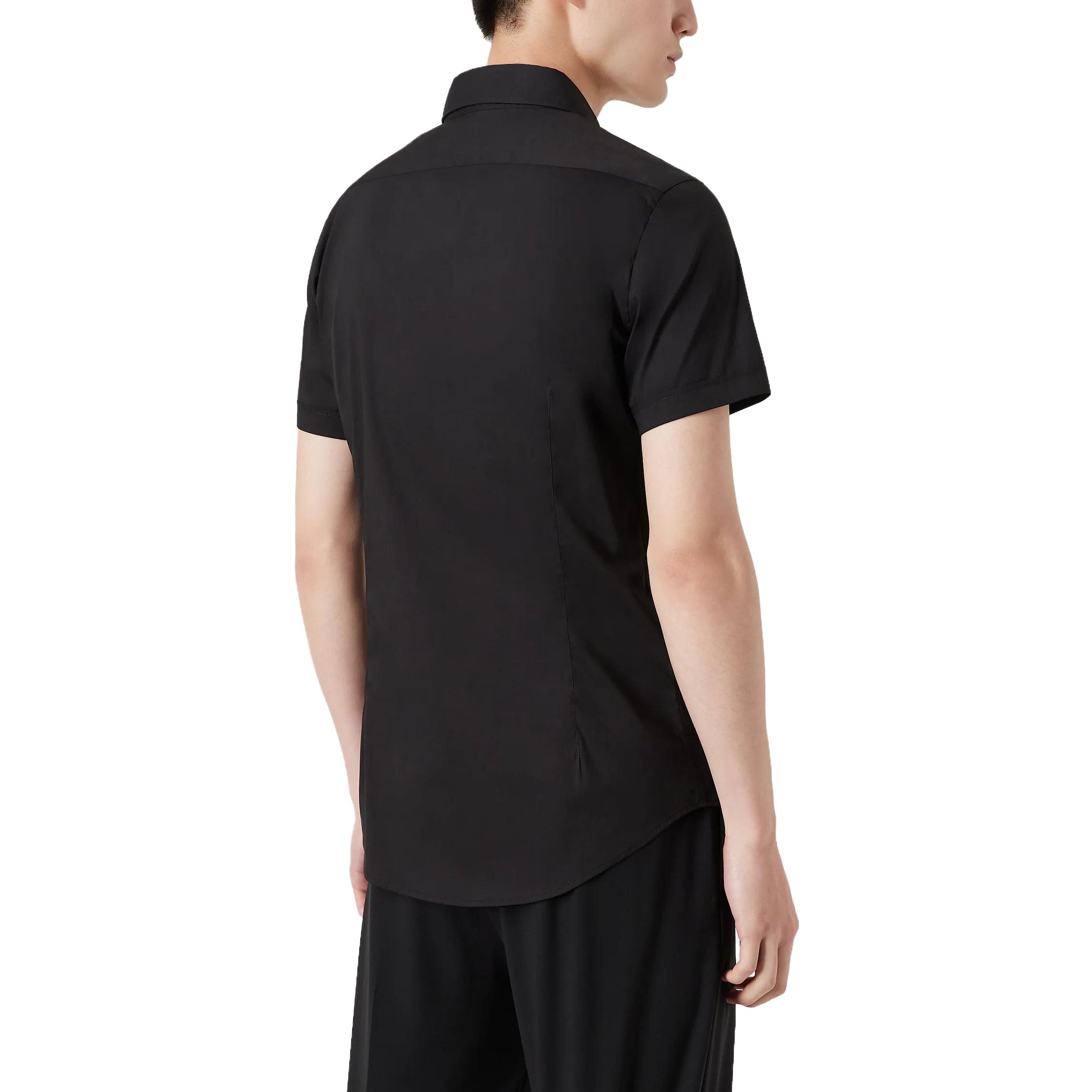 Shop エンポリオ アルマーニ エッセンシャルズ ブラック フィット 短袖 シャツ 8N1C911N-I9Z1-0999