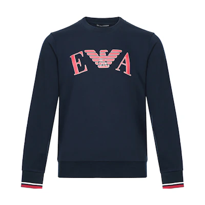 Emporio Armani Fleece Crewneck Sweatshirt Navy Blue 111785-9A571-00135