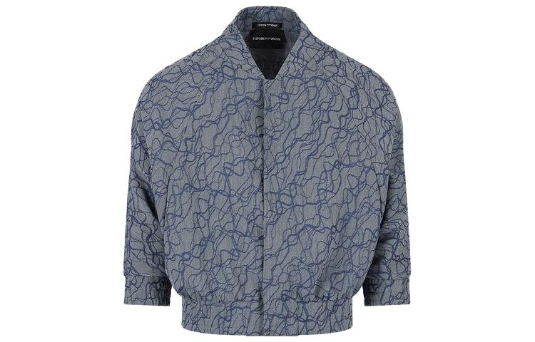 Emporio Armani Full-Print Zip Jacket Blue D41R27-D1116-1719