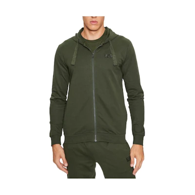 Emporio Armani Full-Zip Hoodie Green for Men with Logo Design 8NPM03-PJ05Z-1845